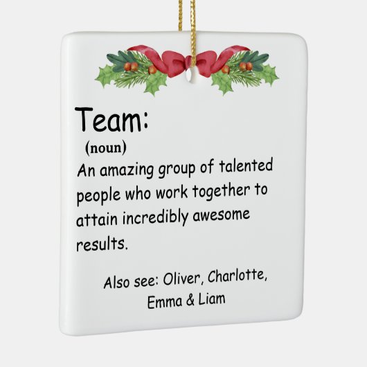 チームパーソナライズされた定義の従業員の評価 セラミックオーナメント (右)