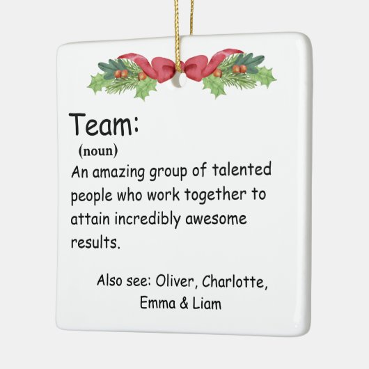 チームパーソナライズされた定義の従業員の評価 セラミックオーナメント (左)