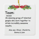 チームパーソナライズされた定義の従業員の評価 セラミックオーナメント (正面)