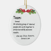 チームパーソナライズされた定義の従業員の評価 セラミックオーナメント (右)