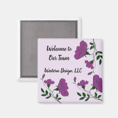 チームパープルフローラ新入社員へようこそ マグネット (正面/裏面)