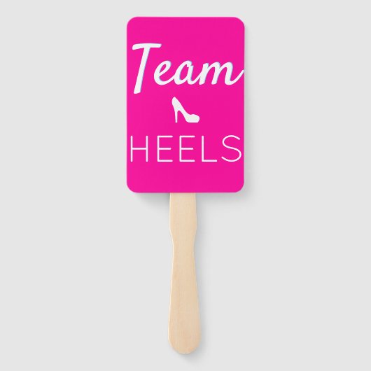 チームヒール|ピンクとブルーの性別で赤ちゃんシャワーを明らかにする ハンドファン (裏面)