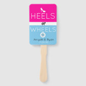 チームヒール|ピンクとブルーの性別で赤ちゃんシャワーを明らかにする ハンドファン (正面)