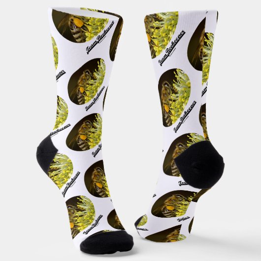 チームビーキーパービーオンイエローフラワー ソックス (傾斜あり)