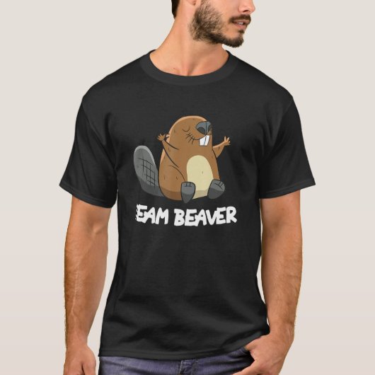 チームビーバービーおもしろいバー Tシャツ (正面)