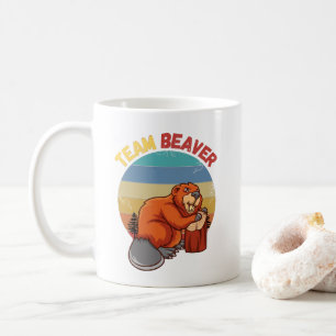 チームビーバーレトロサンセットビーバーズ恋人 コーヒーマグカップ