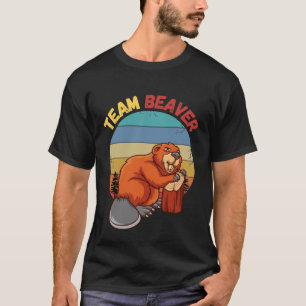 チームビーバーレトロサンセットビーバーズ恋人 Tシャツ