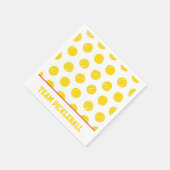 チームピックボールイエローボールホワイトオレンジスポーツ スタンダードカクテルナプキン (角)