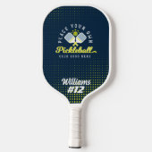 チームピックルボールのロゴプレーヤー名と番号の追加 ピックルボールラケット (裏面)