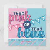 チームピンクか青い性はシャワーの招待状を明らかにします 招待状 (正面)