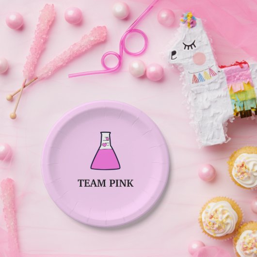 チームピンクの性は科学のビーカーを明らかにします ペーパープレート (パーティー)