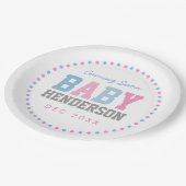 チームピンクまたはチームブルーのパーソナライズされたパーティープレート ペーパープレート (アングル)