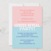 チームピンクまたはチームブルーのベビー性別の表示パーティー 招待状 (裏面)