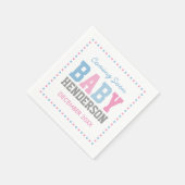 チームピンクまたはチームブルーパーソナライズされたパーティーナプキン スタンダードカクテルナプキン (角)