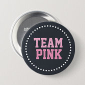 チームピンクシャルボードベビー性別表示 缶バッジ (正面&裏面)