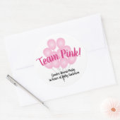 チームピンクバルーン性別パーティー白 ラウンドシール (封筒)