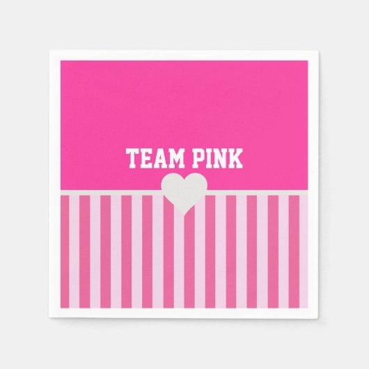 チームピンクブライド&ブリデスメイドブライダルシャワーパーティー スタンダードカクテルナプキン (正面)