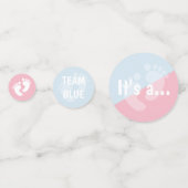 チームピンク及びチーム青い性の暴露のパーティー コンフェッティ (正面)