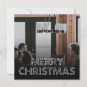 チームフォトメリークリスマスビジネスブラック&ホワイト シーズンカード (正面)