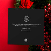 チームフォトメリークリスマスビジネスブラック&ホワイト シーズンカード