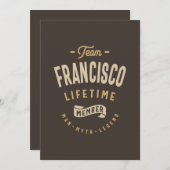 チームフランシスコライフタイムメンバパーソナライズされたー名 招待状 (正面/裏面)