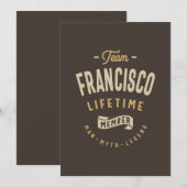チームフランシスコ ライフタイムメンバー 個人名 招待状 (正面/裏面)