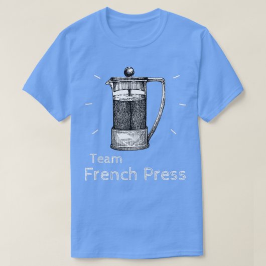 チームフランスのプレスコーヒーポットampコーヒービール tシャツ (デザイン正面)