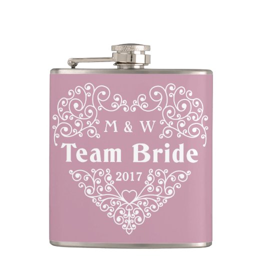 チームブライドカスタム文字フラスコ フラスク (正面)