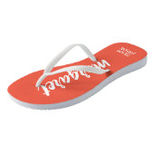 チームブライドピーチアンドホワイトパーソナライズされた ビーチサンダル (アングル)