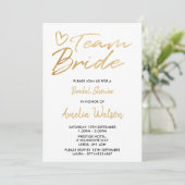 チームブライドフェイク金ゴールドブライダルシャワー招待状 招待状 (スタンド正面)