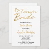 チームブライドフェイク金ゴールドブライダルシャワー招待状 招待状 (正面/裏面)