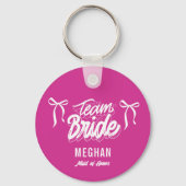 チームブライドブライダルパーティコケットボウフウィッグ キーホルダー (正面)