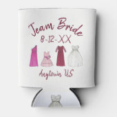 チームブライドブライダルパーティブリデスメイドフローガールガウン 缶クーラー (正面)