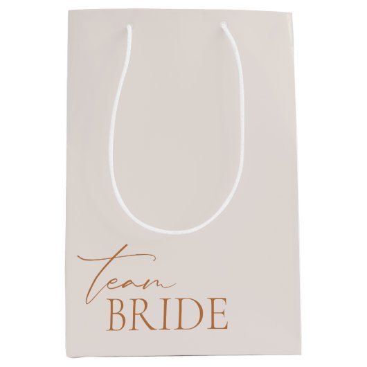 チームブライドミニマリストエレガントバチェロレッテ ミディアムペーパーバッグ (正面)