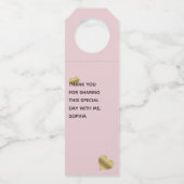 チームブライドラブピンクブライダルパーティ ボトルネックタグ (裏面)