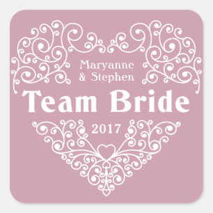 チームブライド名前をカスタムすると年結婚式用シール スクエアシール