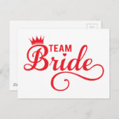 チームブライド文字デザイン、Tシャツ用のレッドワードアート ポストカード (正面/裏面)