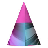 チームブライド明るい赤紫色ピンクフローラ パーティーハット (裏面)