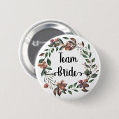 チームブライド水彩植物性ブルゴーニュの花 缶バッジ (正面&裏面)