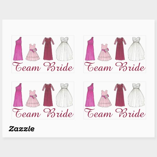 チームブライド結婚ズブライダルパーティブリデスメイドステッカー 長方形シール (シート)
