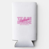 チームブライド花嫁メイドメイドウエディングパーティーかわいいピンク スリム缶クーラー (裏面)