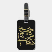 チームブライド金ゴールドダイヤモンドブライダルパーティラゲージタグ ラゲッジタグ (正面縦)