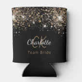 チームブライド黒金ゴールドグリッターモノグラム名 缶クーラー (裏面)