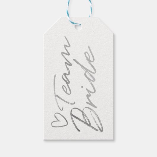 チームブライド – シルバーフォイルフェイクギフトラベル ギフトタグ (正面)