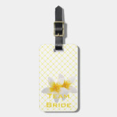 チームブライド |トロピカルフラワー&イエロートレリス ラゲッジタグ (正面縦)