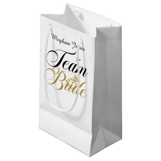 チームブリdsカスタマイズ可能なウェディングパーティー スモールペーパーバッグ (正面アングル)