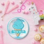 チームブルーアイスクリーム性別の表示 ペーパープレート (パーティー)