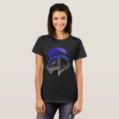 チームブルーワーウルフオカミとムーン Tシャツ (正面フル)