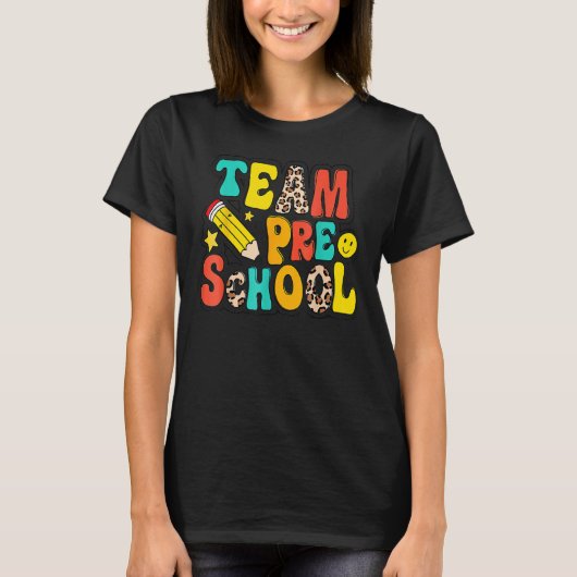 チームプリショールヒョウ先生学生Scに戻る Tシャツ (正面)