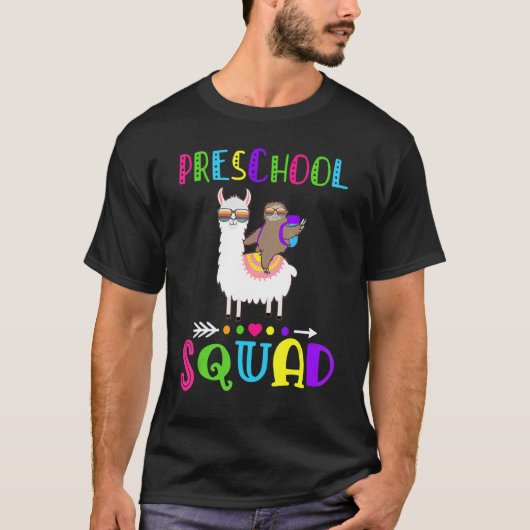 チームプレスクール分隊ラマスロース新学期 Tシャツ (正面)